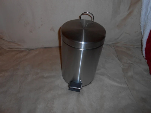 Trash can small chrome 10x10 - can,, 10x10"